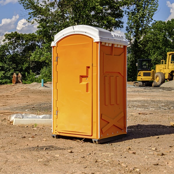 how often are the portable restrooms cleaned and serviced during a rental period in Universal IN